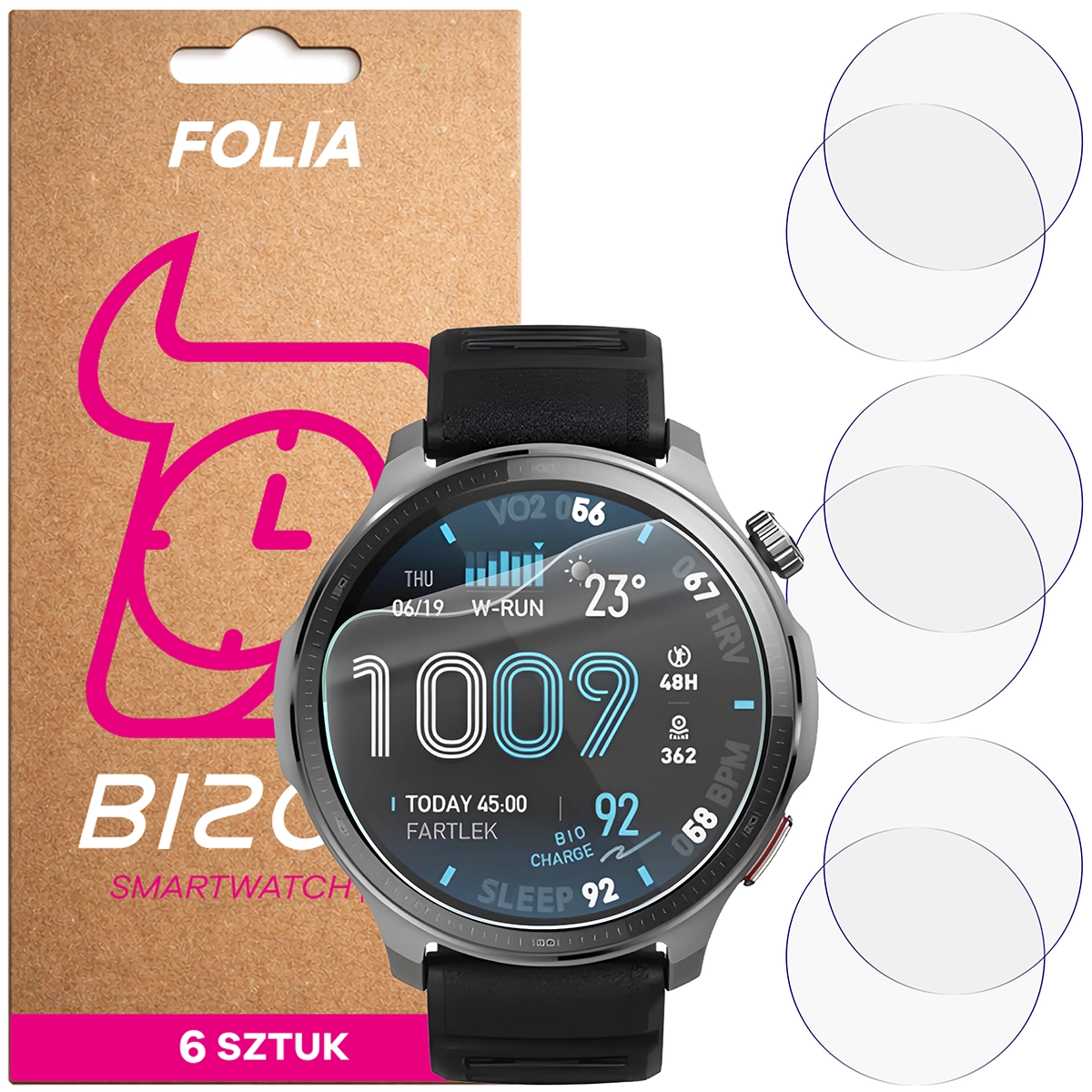 Folia hydrożelowa Bizon Watch Film HydroFlex dla Amazfit Balance 2