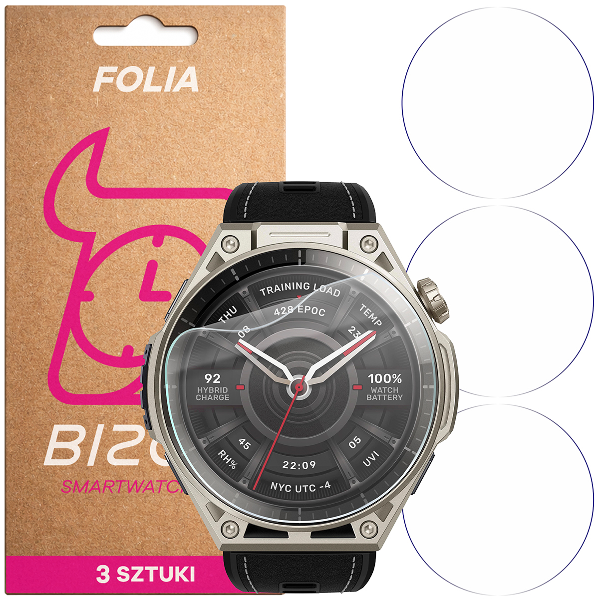 Folia hydrożelowa Bizon Watch Film HydroFlex dla Amazfit Balance Ultra