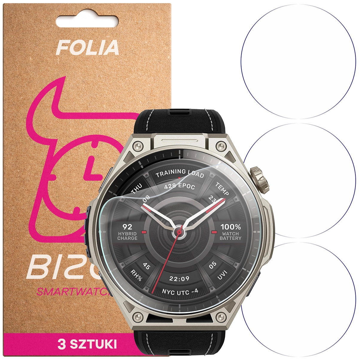 Folia hydrożelowa Bizon Watch Film HydroFlex dla Amazfit Balance Ultra