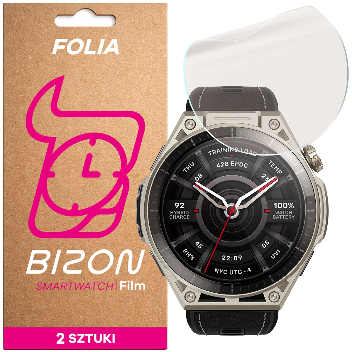 Folia matowa na ekran Bizon Watch Film Matte Duo do Amazfit Balance Ultra, 2 sztuki