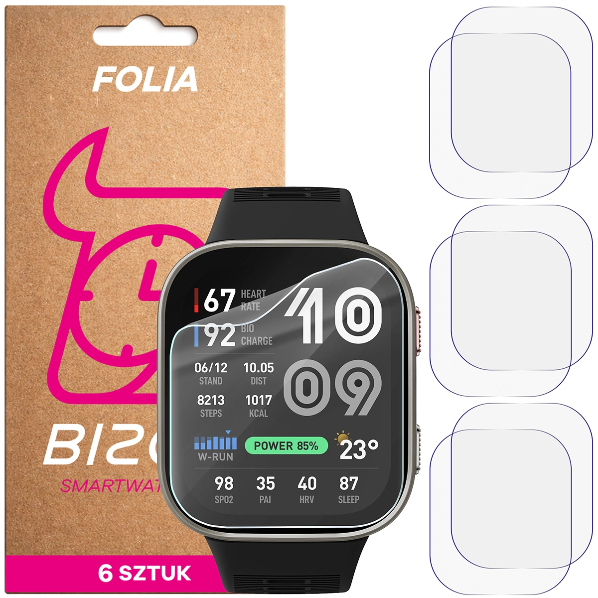 Folia hydrożelowa Bizon Watch Film HydroFlex dla Amazfit Bip Max