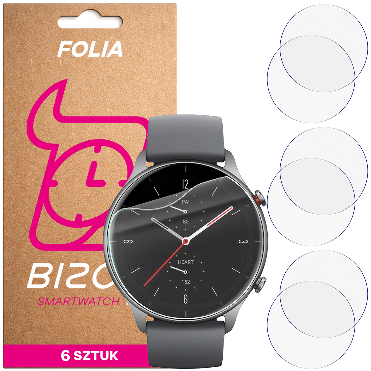 Folia hydrożelowa Bizon Watch Film HydroFlex dla Amazfit GTR 2E