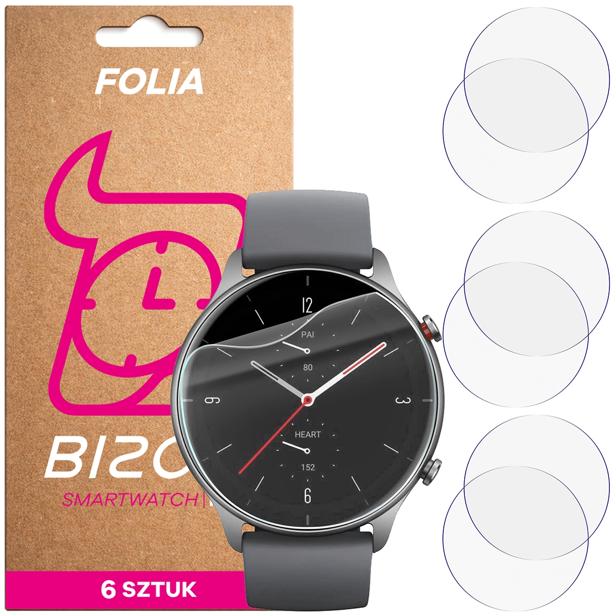 Folia hydrożelowa Bizon Watch Film HydroFlex dla Amazfit GTR 2E