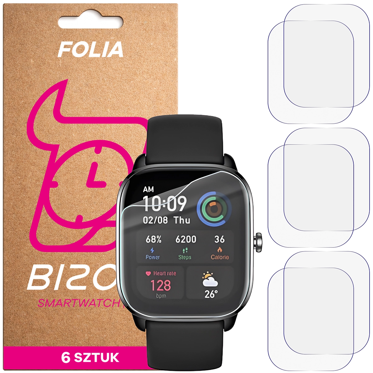 Folia hydrożelowa Bizon Watch Film HydroFlex dla Amazfit GTS 4 Mini