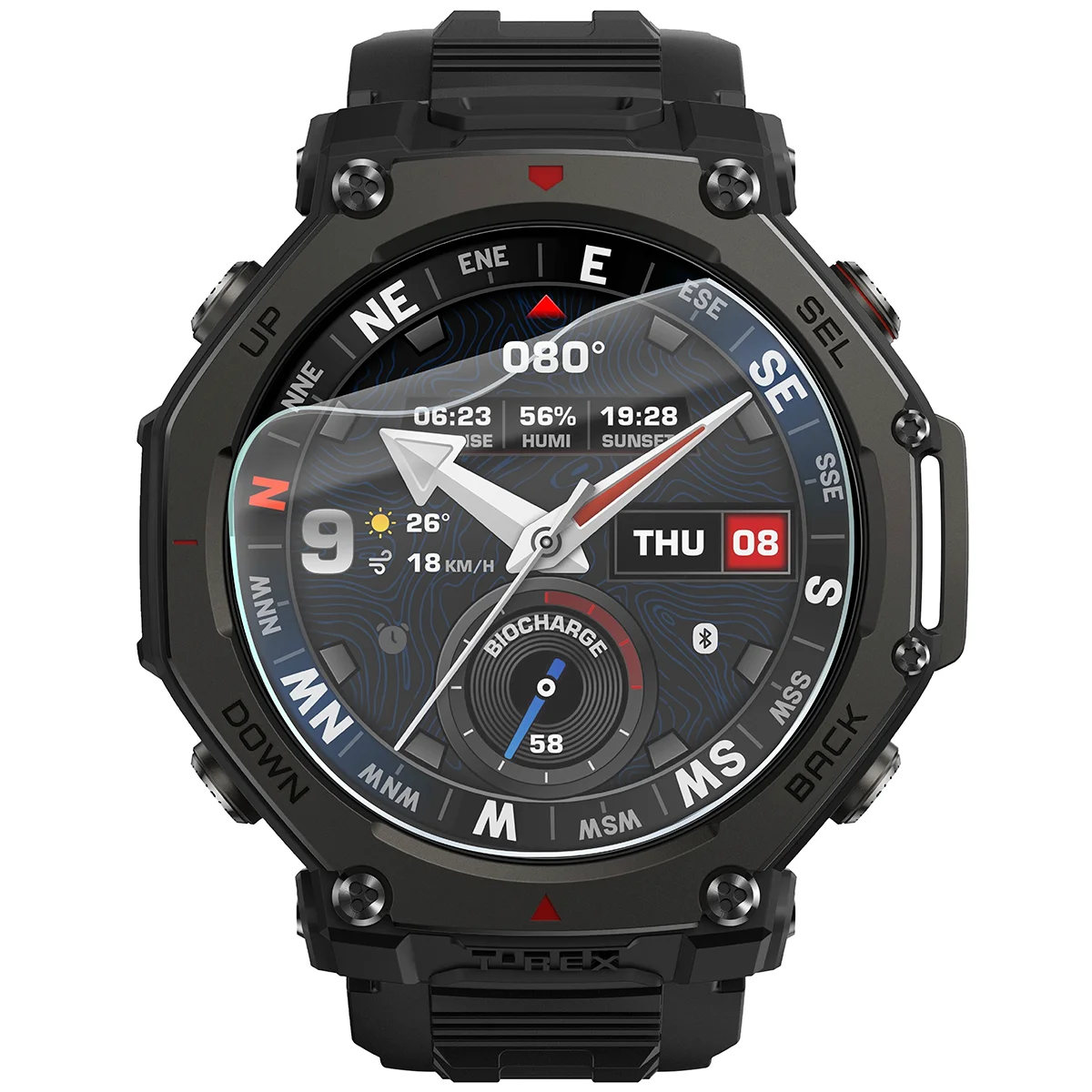 Folia hydrożelowa Bizon Watch Film HydroFlex do Amazfit T-Rex 3 Pro 48 mm na zegarku
