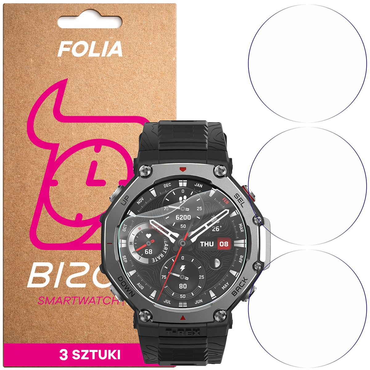 Folia hydrożelowa Bizon Watch Film HydroFlex dla Amazfit T-Rex 3
