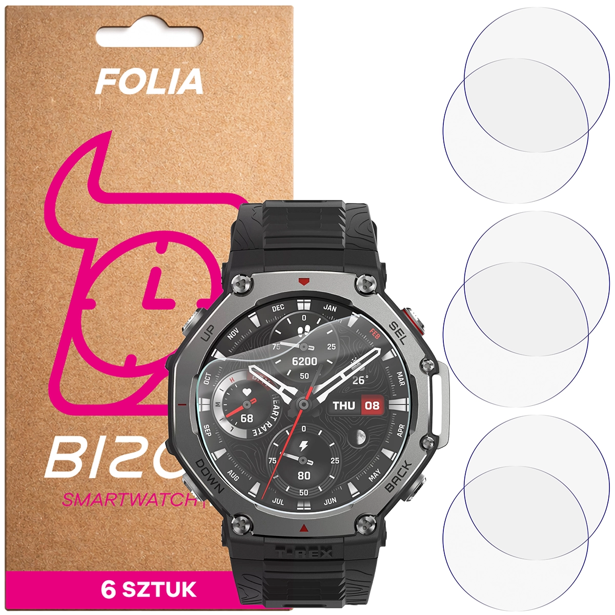 Folia hydrożelowa Bizon Watch Film HydroFlex dla Amazfit T-Rex 3