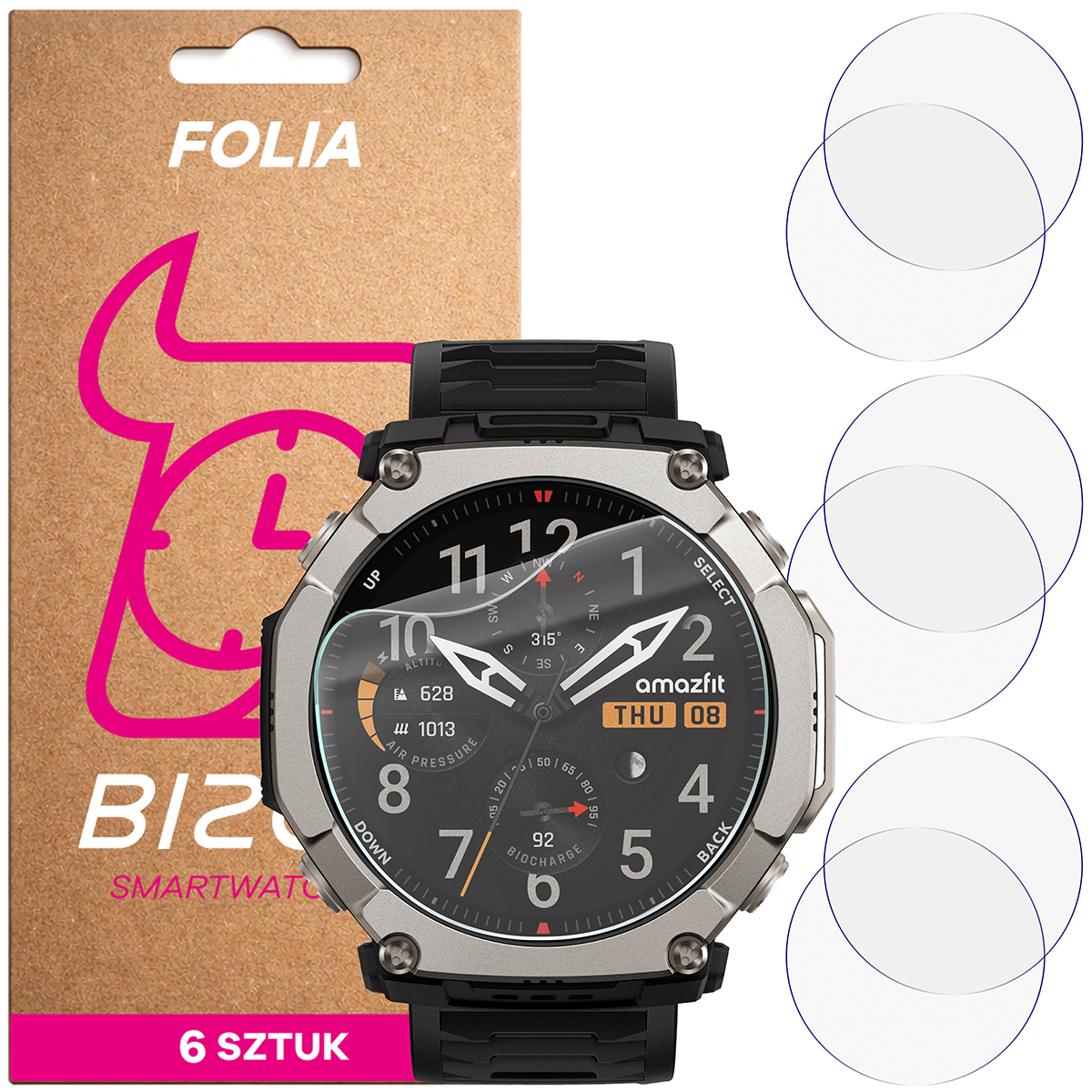 Folia hydrożelowa Bizon Watch Film HydroFlex dla Amazfit T-Rex Ultra 2