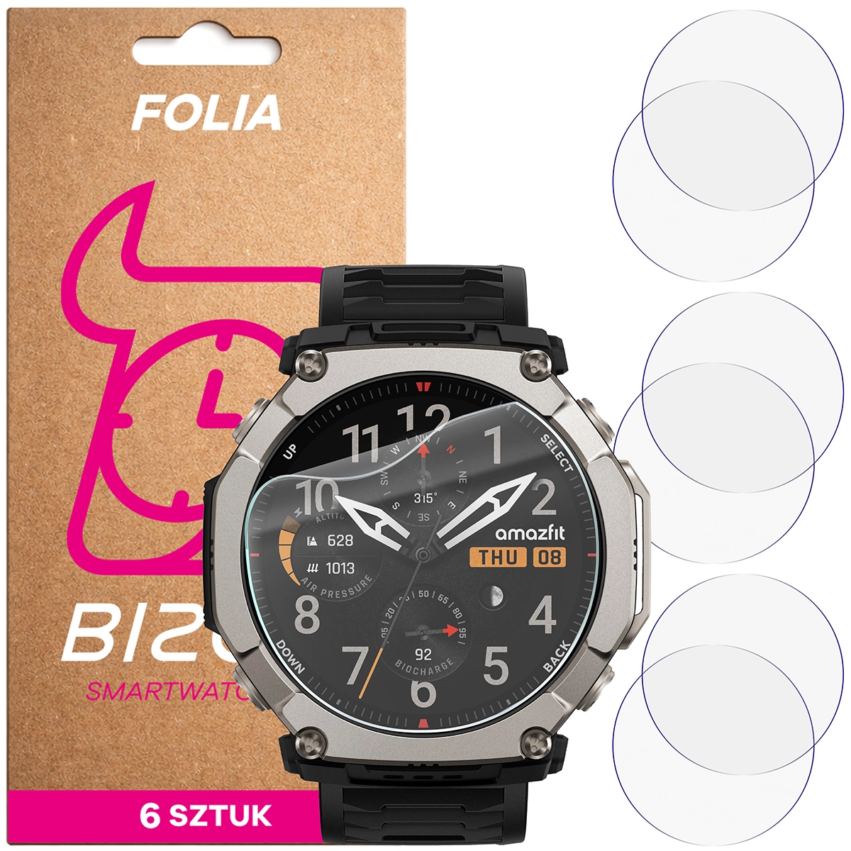 Folia hydrożelowa Bizon Watch Film HydroFlex dla Amazfit T-Rex Ultra 2