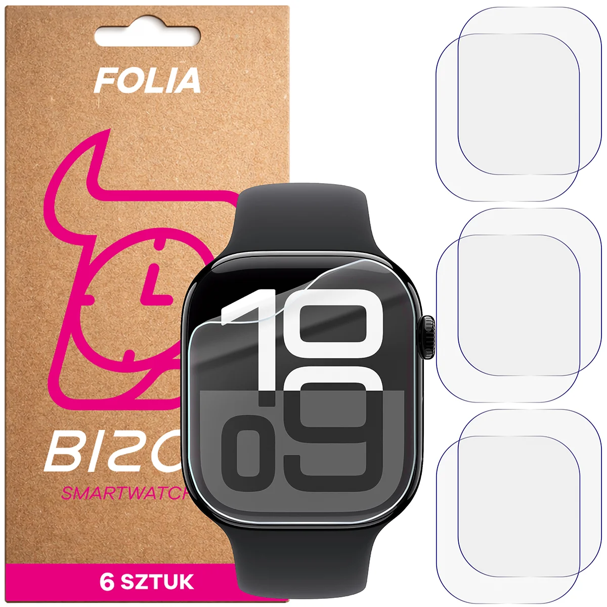 Folia hydrożelowa Bizon Watch Film HydroFlex dla Apple Watch 11 / 10 46 mm
