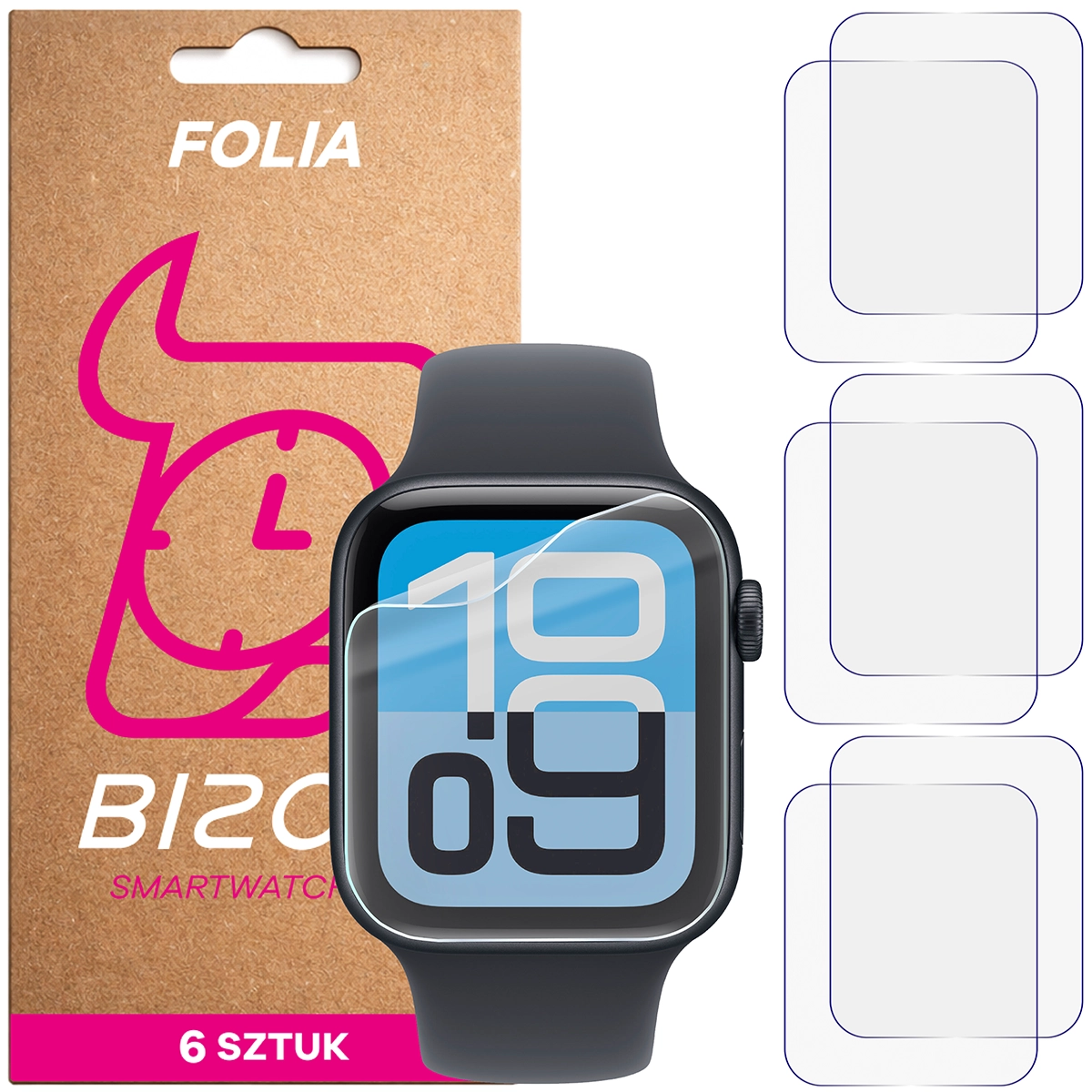 Folia hydrożelowa Bizon Watch Film HydroFlex dla Apple Watch 4/5/6/7/8/9/SE/SE 2/SE3 40 / 41 mm