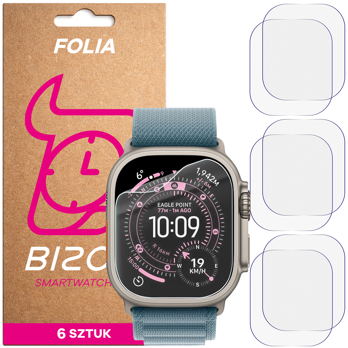 Folia hydrożelowa Bizon Watch Film HydroFlex dla Apple Watch Ultra 3 / 2 / 1 (49 mm)