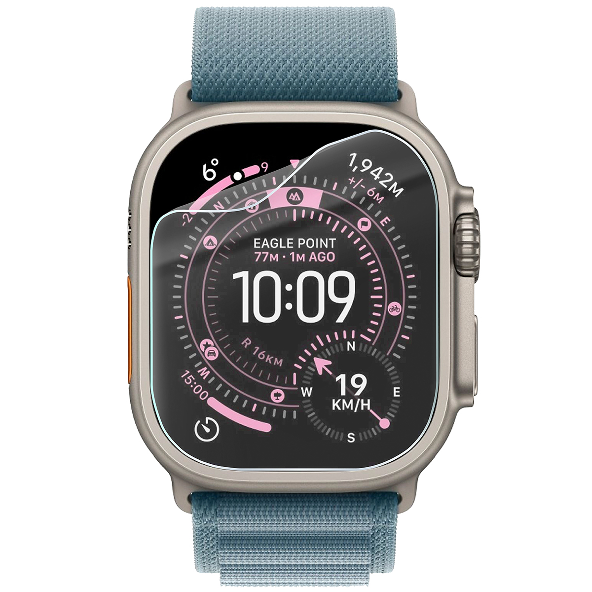 Folia hydrożelowa Bizon Watch Film HydroFlex do Apple Watch Ultra 3 / 2 / 1 (49 mm) na zegarku