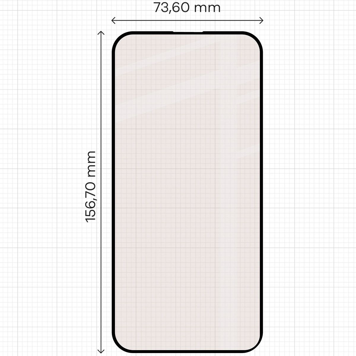 Miarka z wymiarami szkła matowego Bizon Glass Matte Duo do Apple iPhone 15 Pro Max