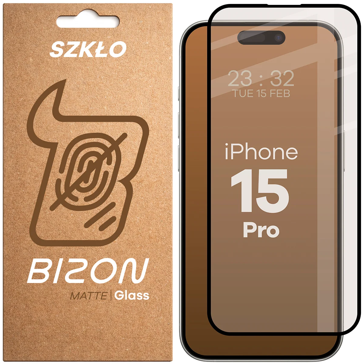 Szkło matowe na ekran Bizon Glass Matte do Apple iPhone 15 Pro, 1 sztuka