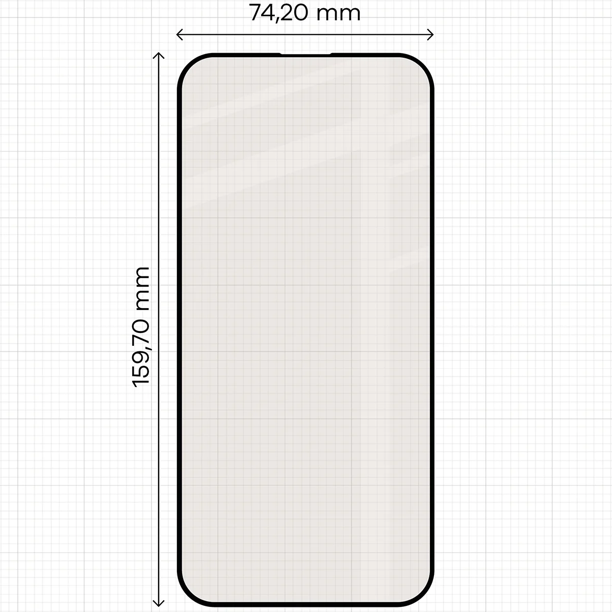 Miarka z wymiarami szkła matowego Bizon Glass Matte Duo do Apple iPhone 16 Pro Max