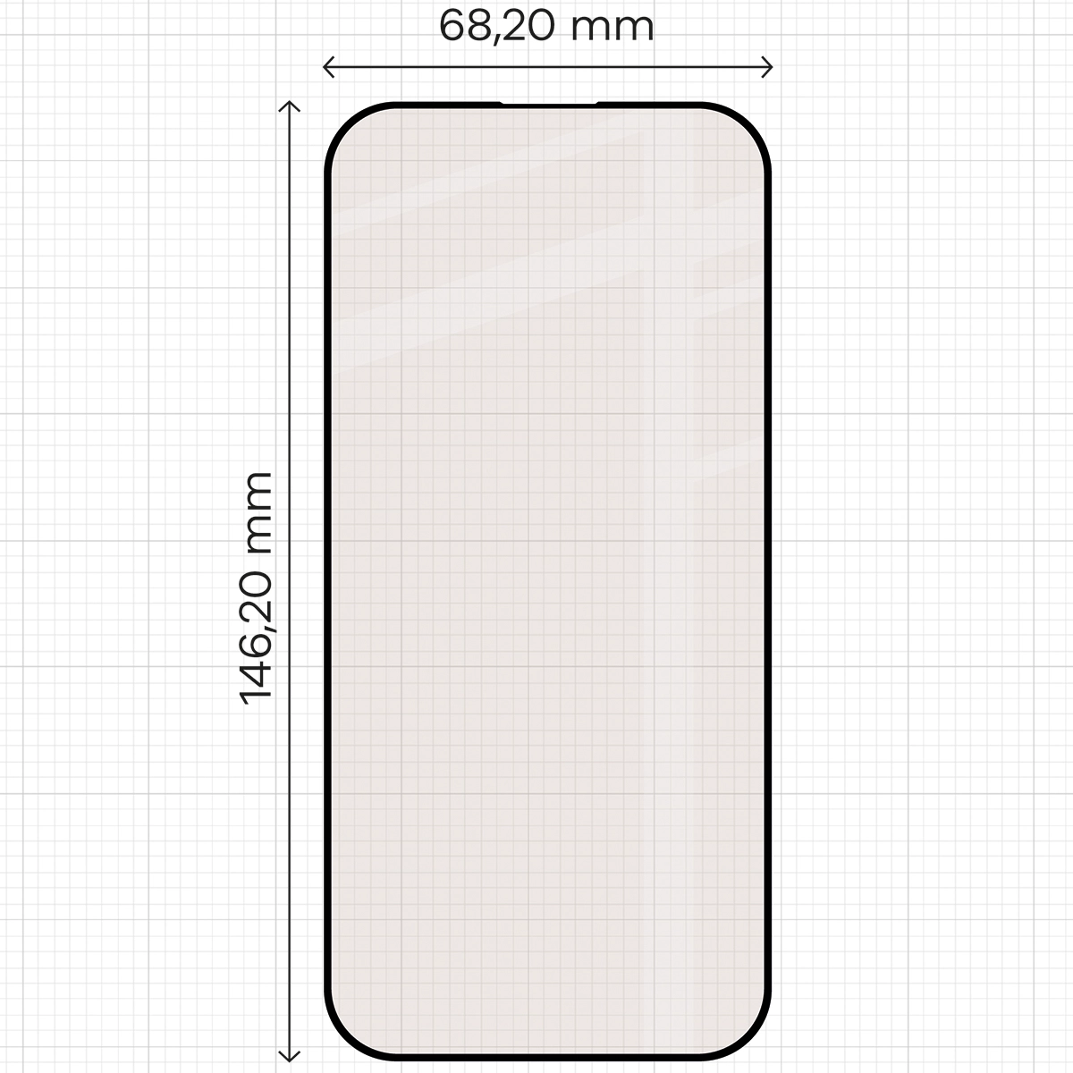 Miarka z wymiarami szkła matowego Bizon Glass Matte Duo do Apple iPhone 16 Pro / Apple iPhone 17