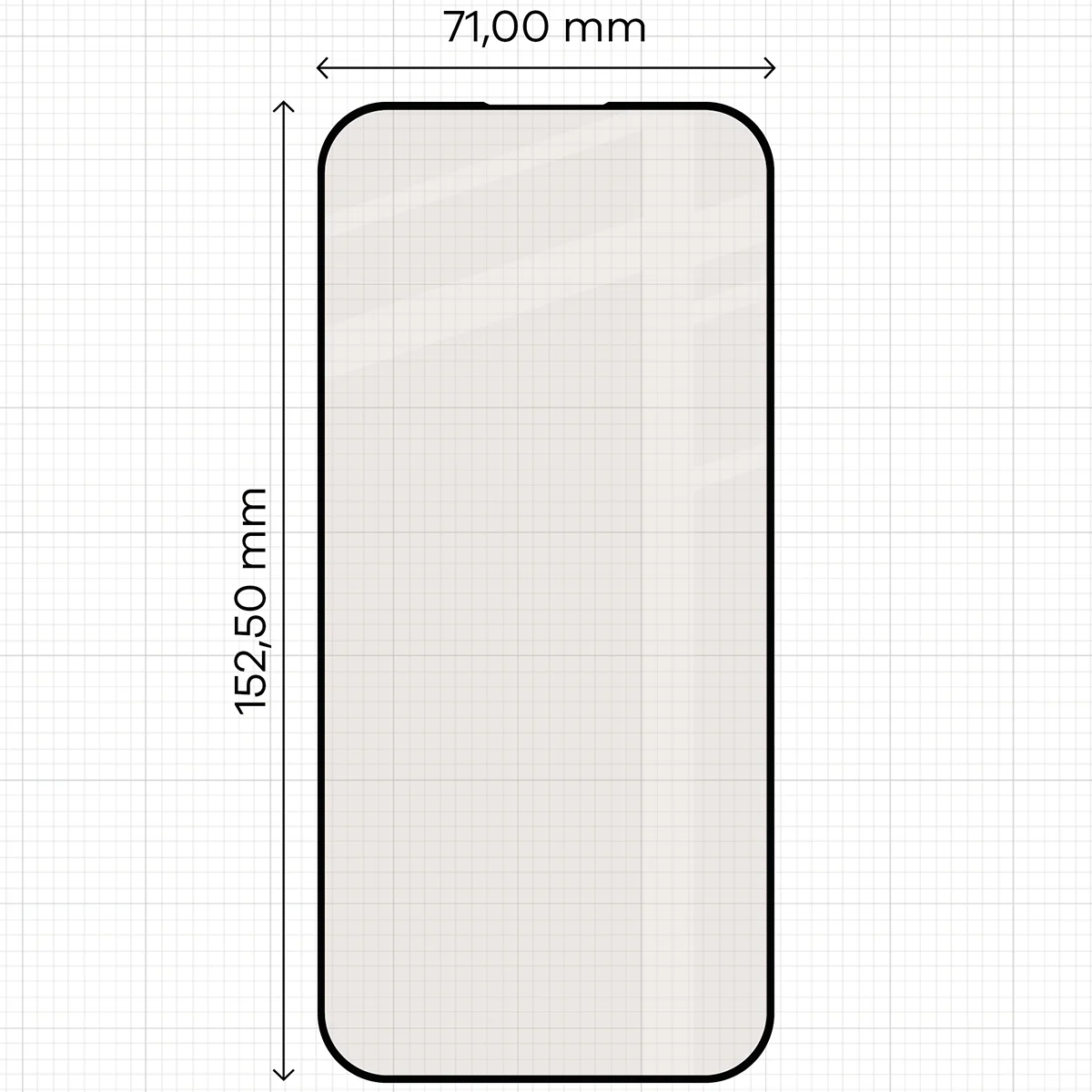 Miarka z wymiarami szkła matowego Bizon Glass Matte do Apple iPhone Air
