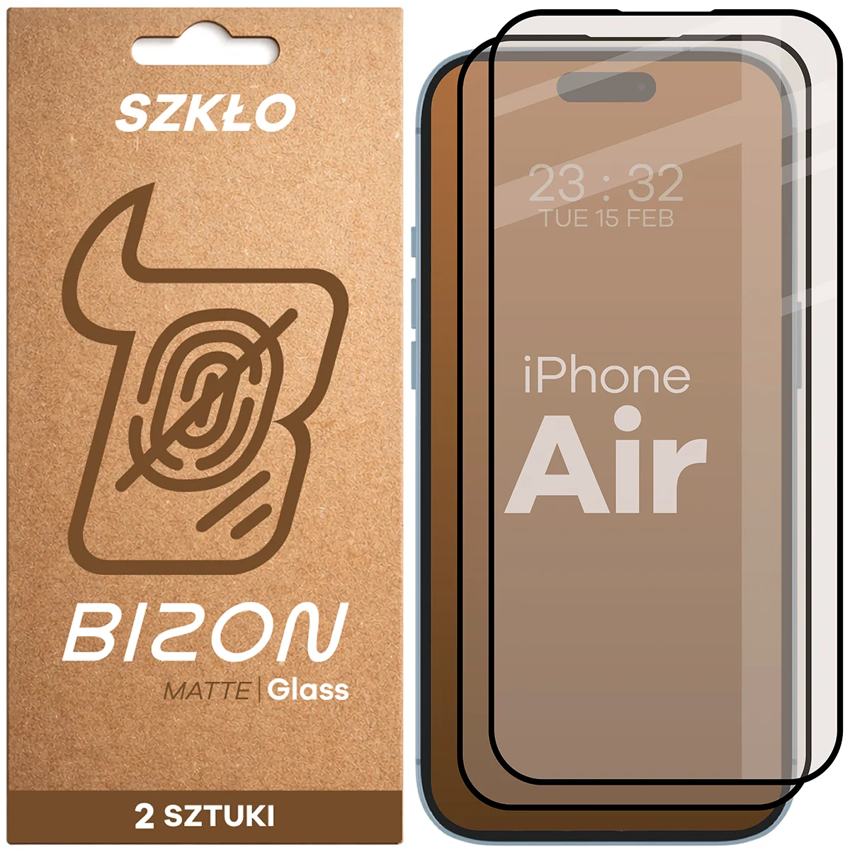 Szkło matowe na ekran Bizon Glass Matte Duo do Apple iPhone Air, 2 sztuki