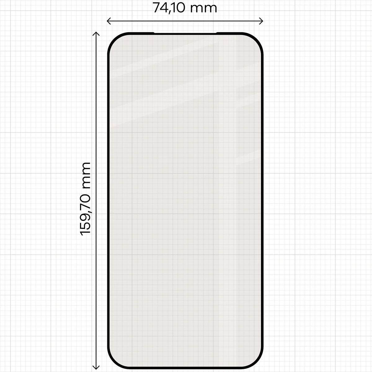 Miarka z wymiarami szkła matowego Bizon Glass Matte Duo do Apple iPhone 17 Pro Max