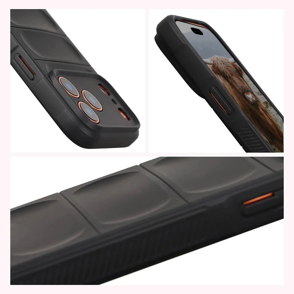 Podwyższone krawędzie i antypoślizgowa powierzchnia w etui Bizon Case Tur do Apple iPhone 18 Pro Max / 17 Pro Max