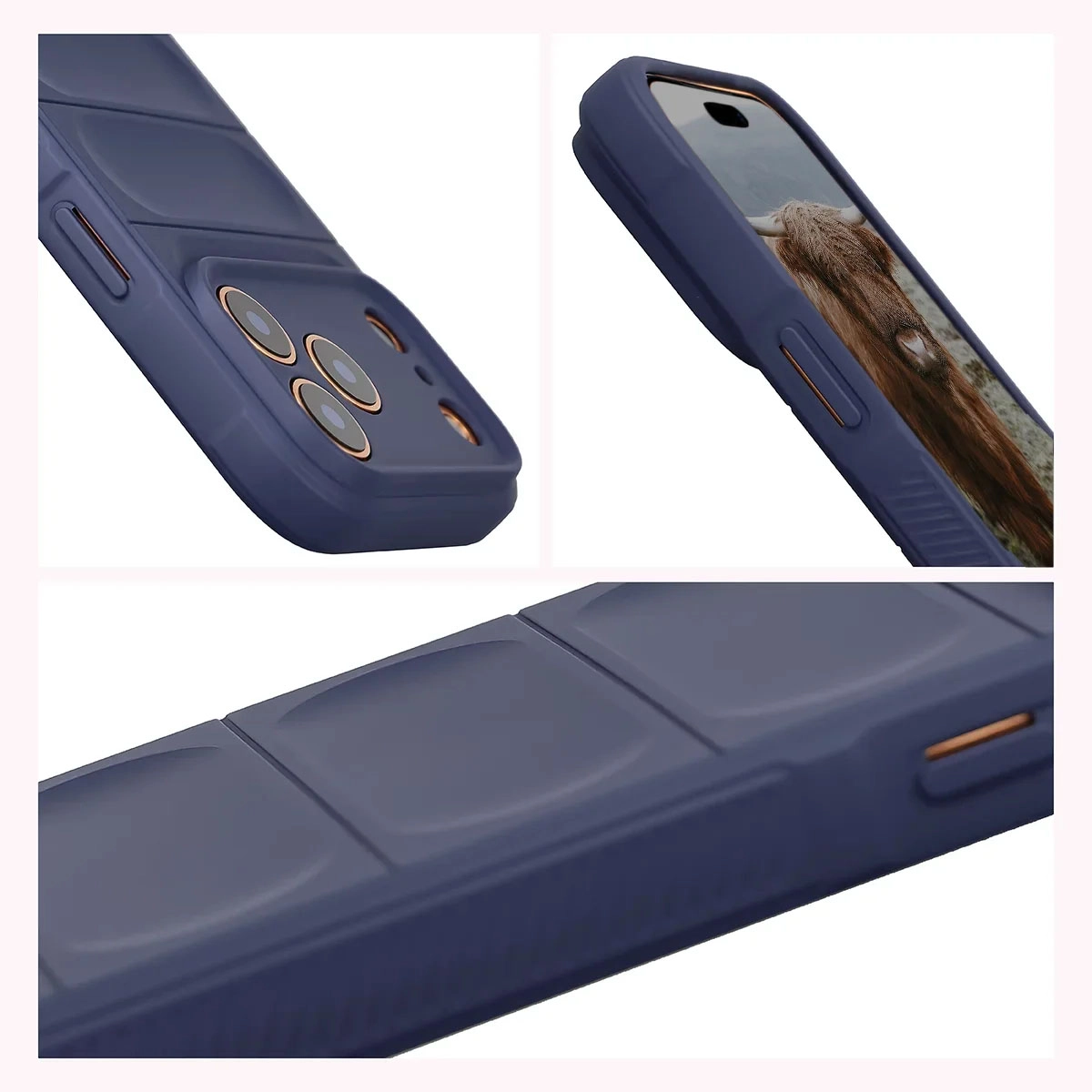 Podwyższone krawędzie i antypoślizgowa powierzchnia w etui Bizon Case Tur do Apple iPhone 17 Pro Max