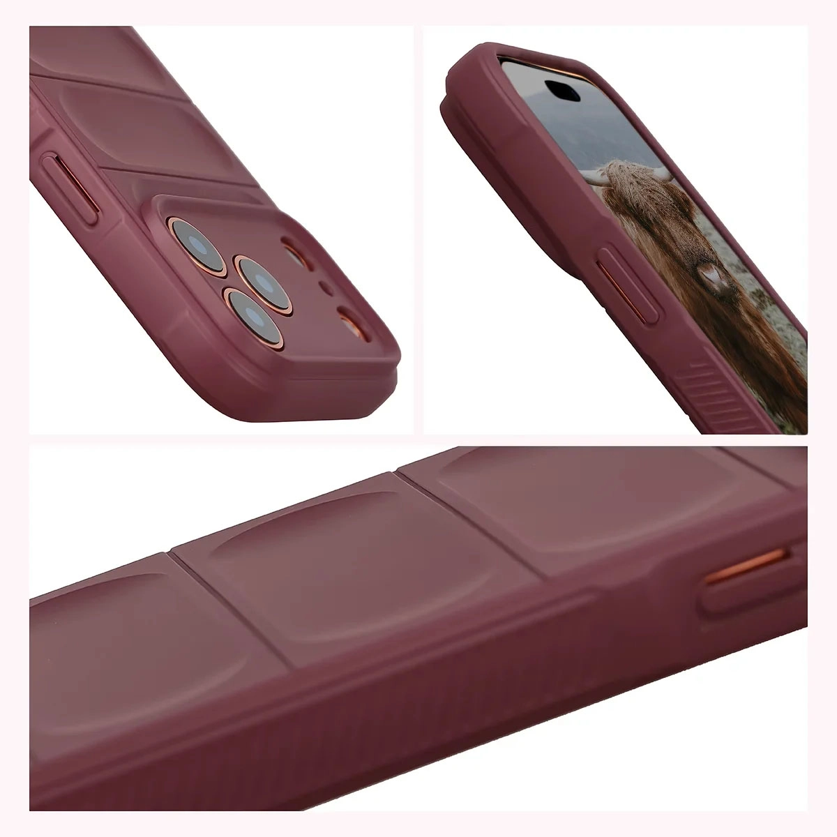 Podwyższone krawędzie i antypoślizgowa powierzchnia w etui Bizon Case Tur do Apple iPhone 18 Pro Max / 17 Pro Max