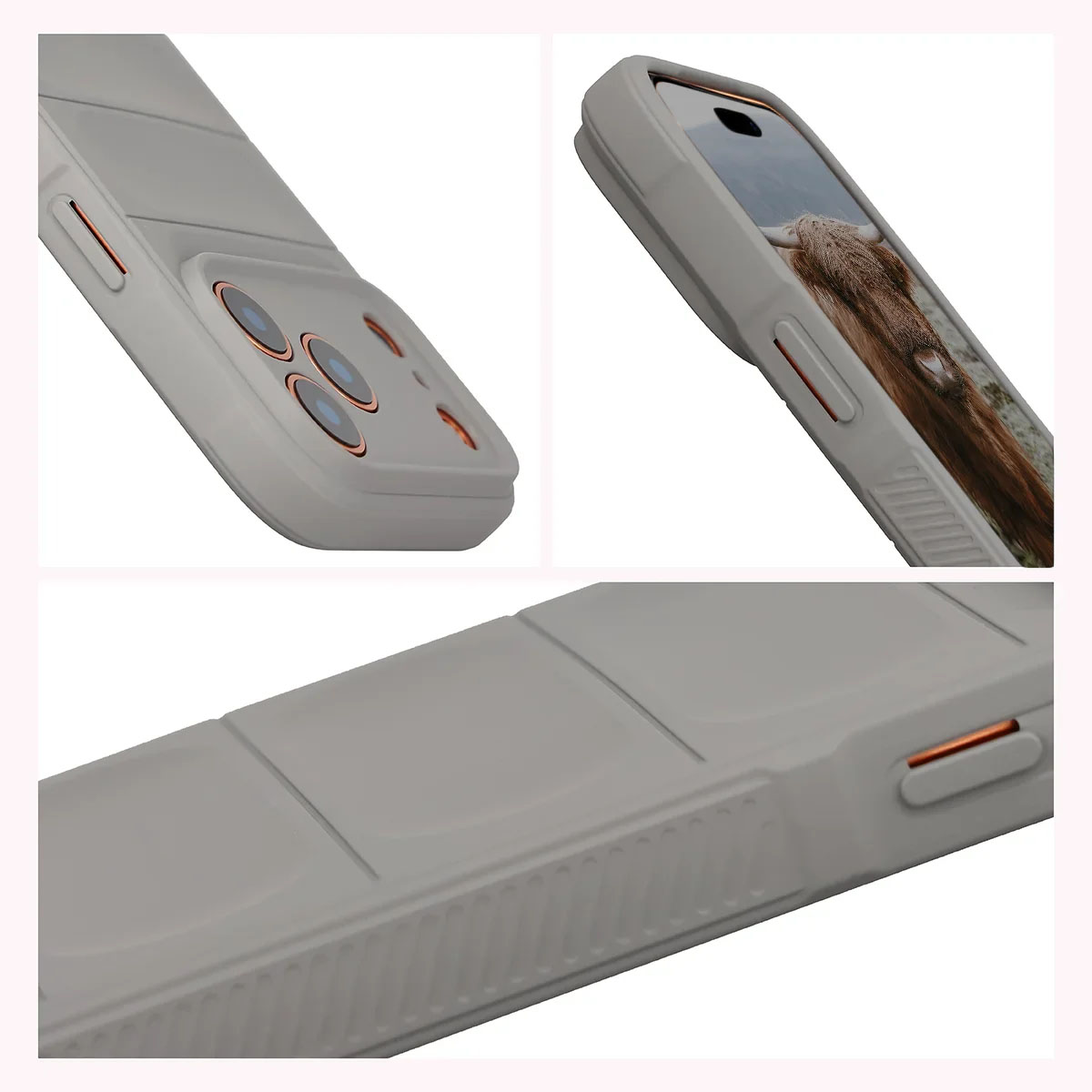 Podwyższone krawędzie i antypoślizgowa powierzchnia w etui Bizon Case Tur do Apple iPhone 17 Pro Max