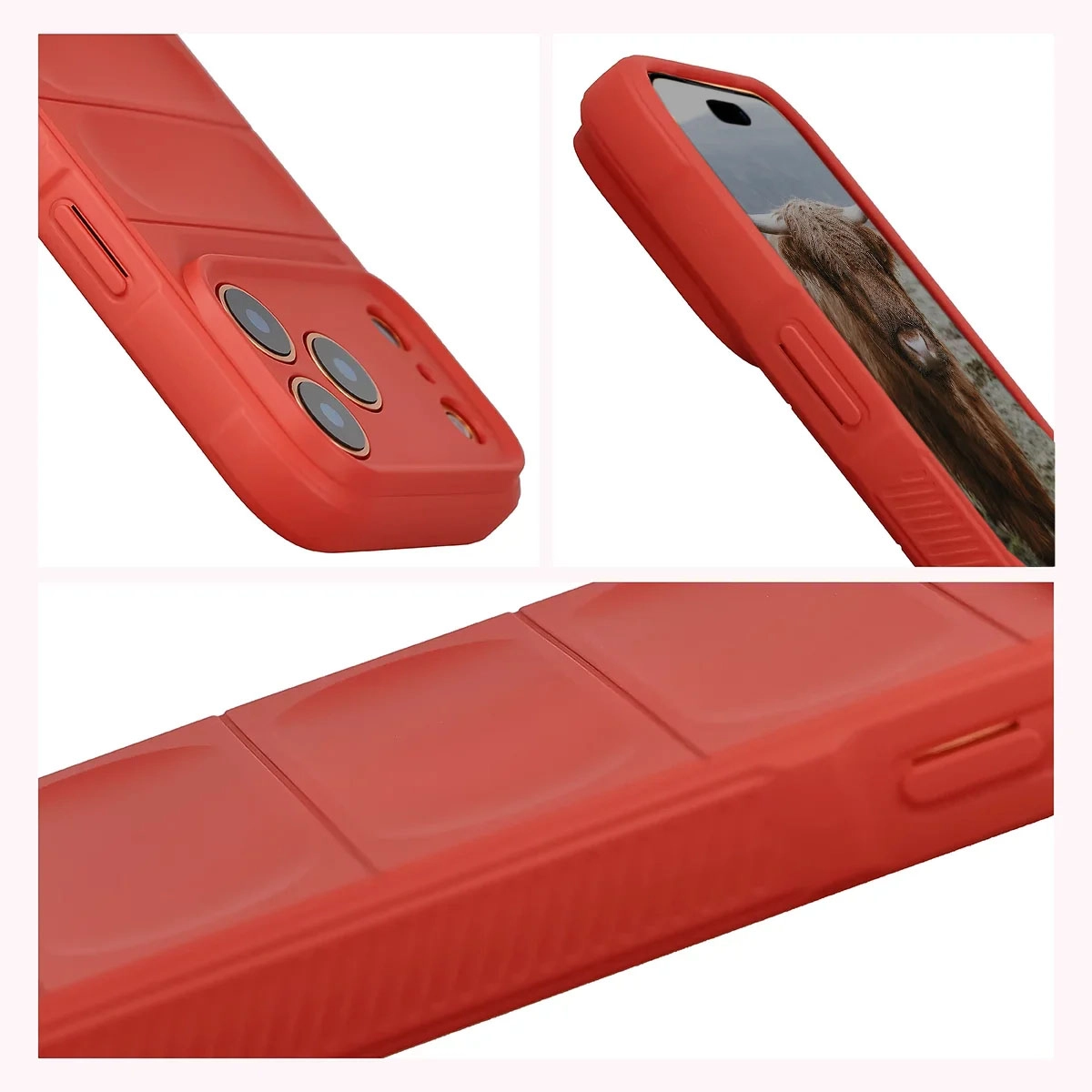 Podwyższone krawędzie i antypoślizgowa powierzchnia w etui Bizon Case Tur do Apple iPhone 18 Pro Max / 17 Pro Max
