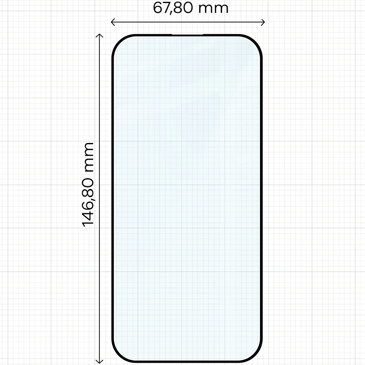 Wymiary szkła na miarce dla Apple iPhone 18 Pro / 17 Pro