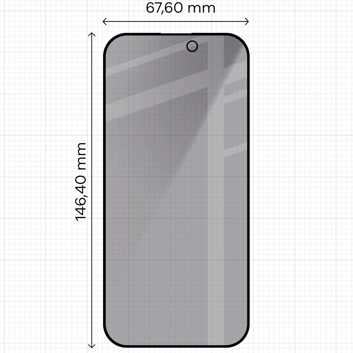 Wymiary szkła na miarce dla Apple iPhone 17 Pro