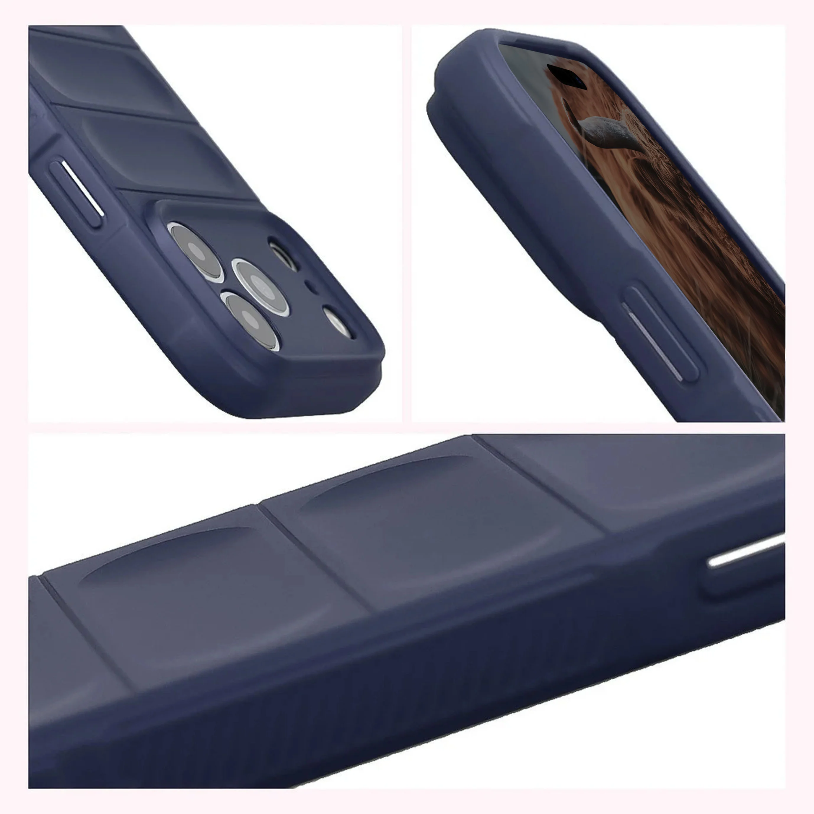 Podwyższone krawędzie i antypoślizgowa powierzchnia w etui Bizon Case Tur do Apple iPhone 18 Pro / 17 Pro
