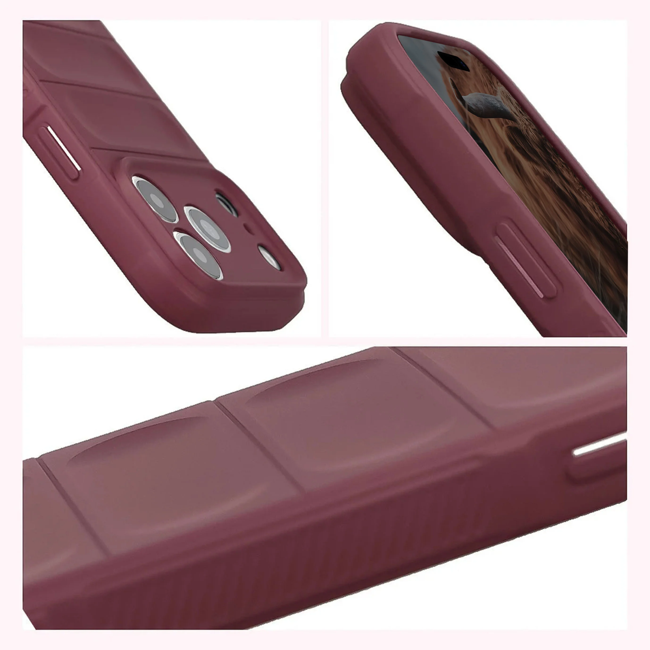 Podwyższone krawędzie i antypoślizgowa powierzchnia w etui Bizon Case Tur do Apple iPhone 17 Pro