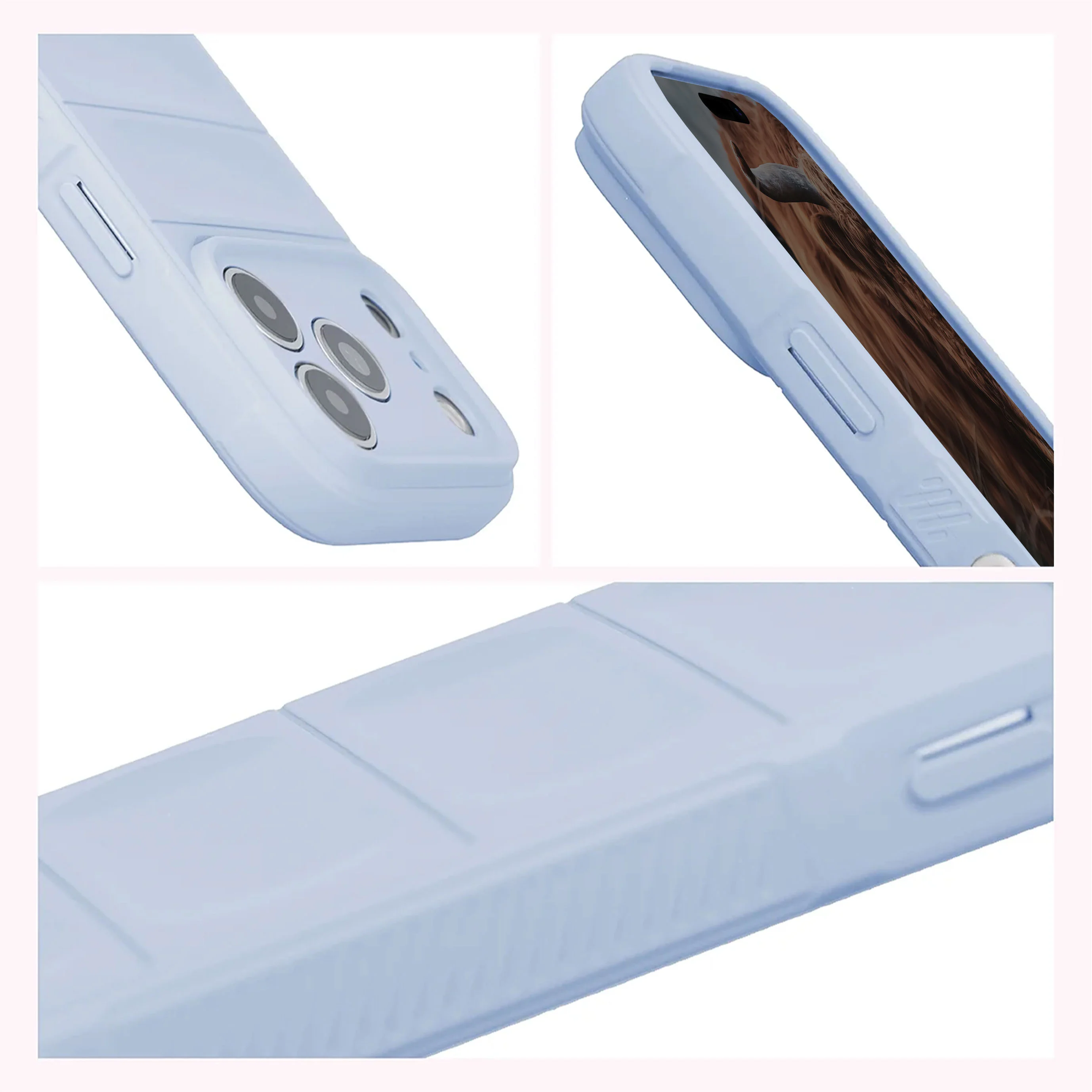 Podwyższone krawędzie i antypoślizgowa powierzchnia w etui Bizon Case Tur do Apple iPhone 17 Pro