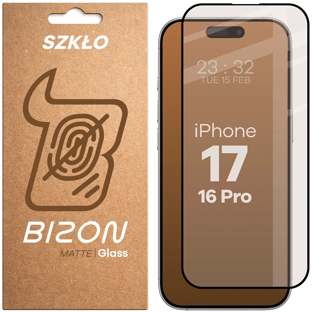 Szkło matowe na ekran Bizon Glass Matte do Apple iPhone 16 Pro / Apple iPhone 17, 1 sztuka
