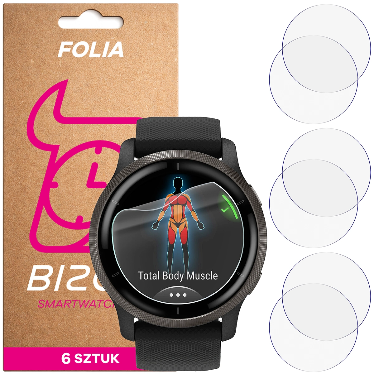 Folia hydrożelowa Bizon Watch Film HydroFlex dla Garmin Venu 2