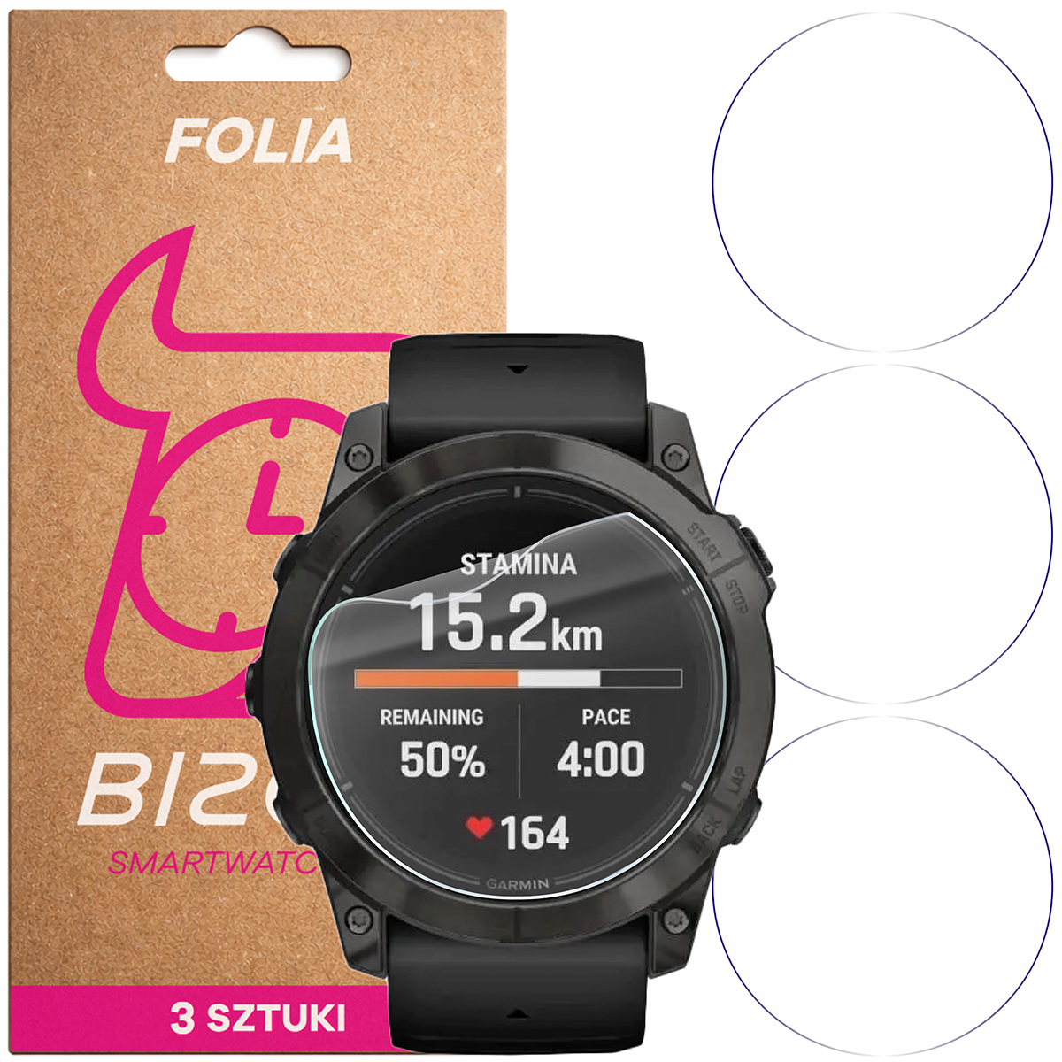 Folia hydrożelowa Bizon Watch Film HydroFlex dla Garmin Epix Pro 2 gen. 47 mm