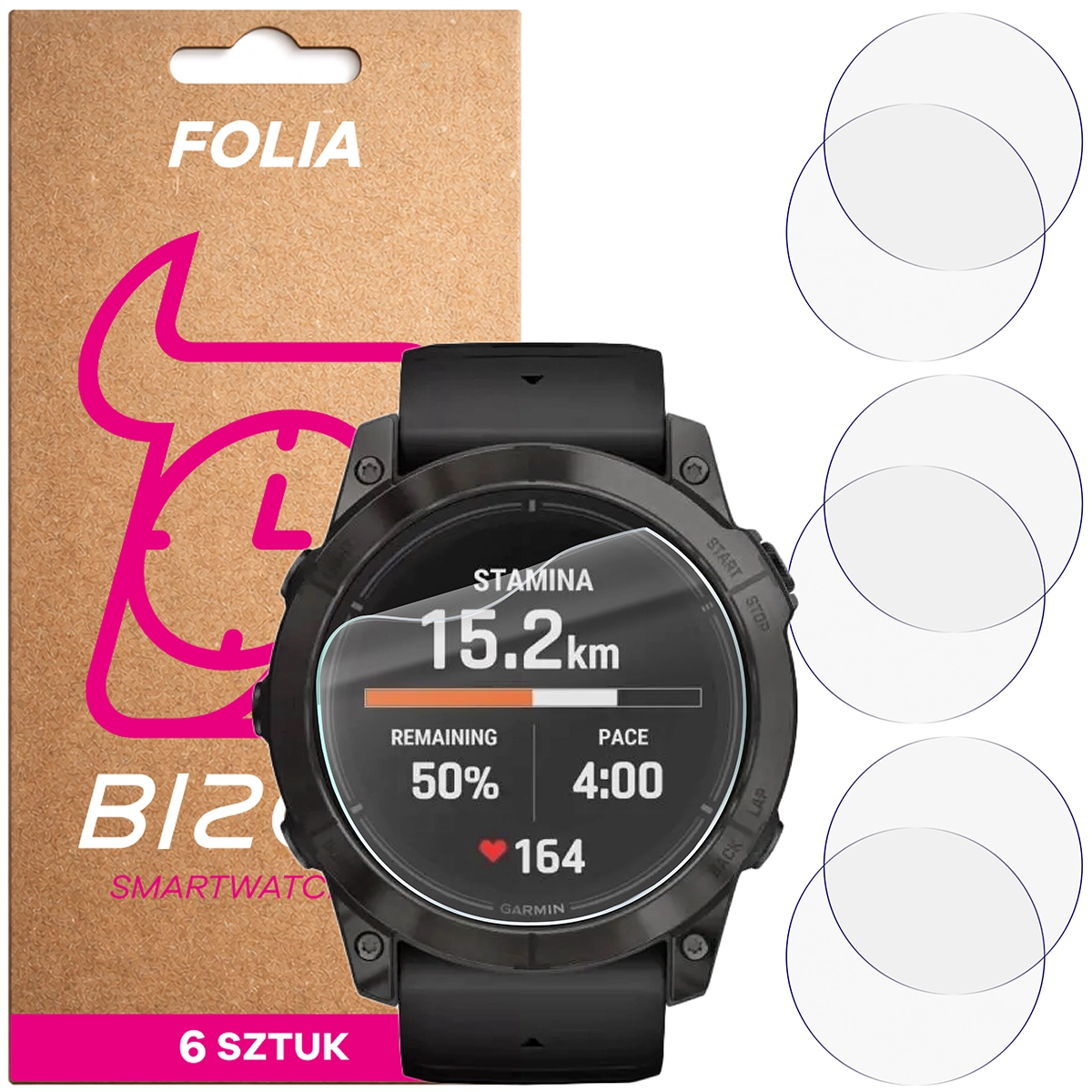 Folia hydrożelowa Bizon Watch Film HydroFlex dla Garmin Epix Pro 2 gen. 47 mm