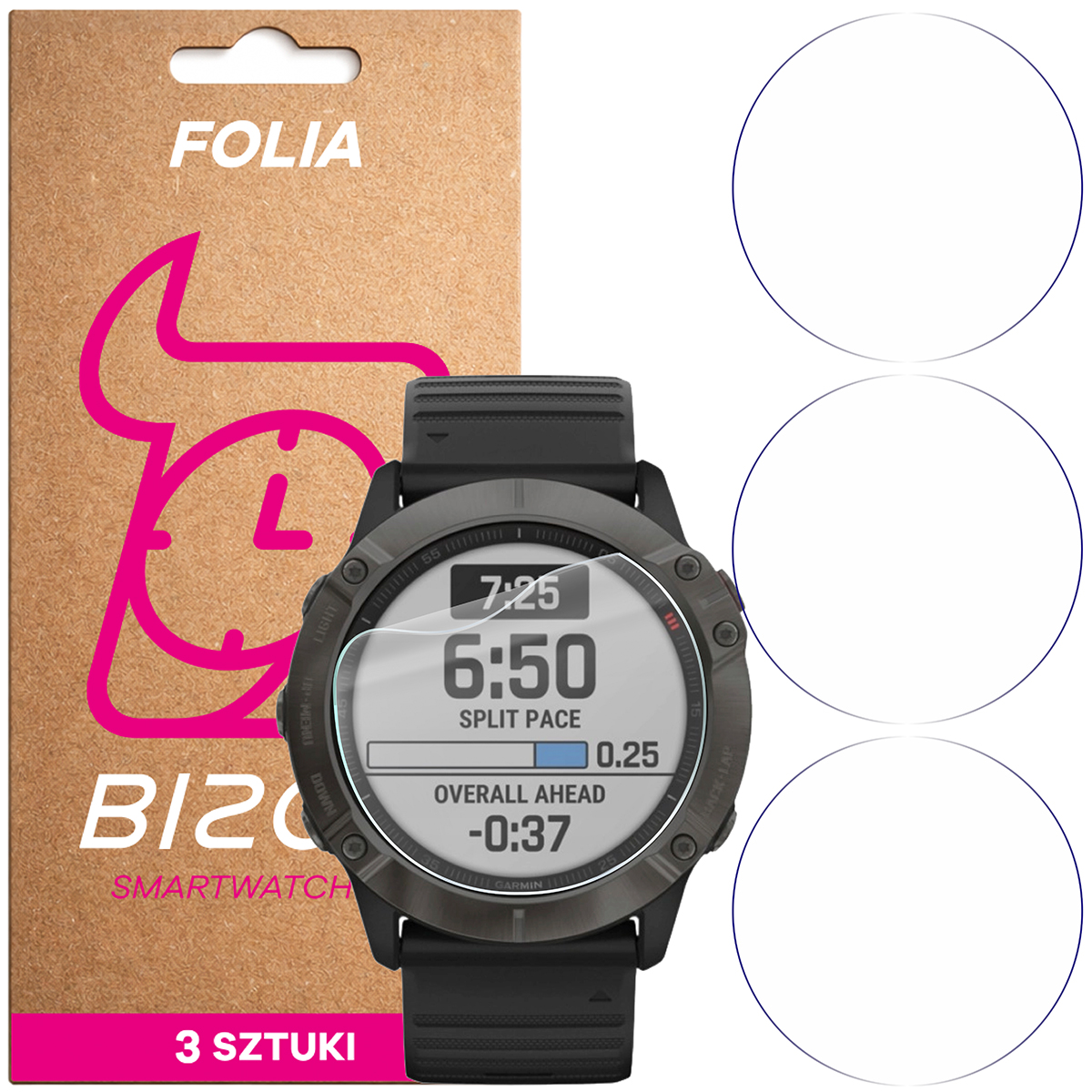 Folia hydrożelowa Bizon Watch Film HydroFlex dla Garmin Fenix 6X / 6X Pro 51 mm