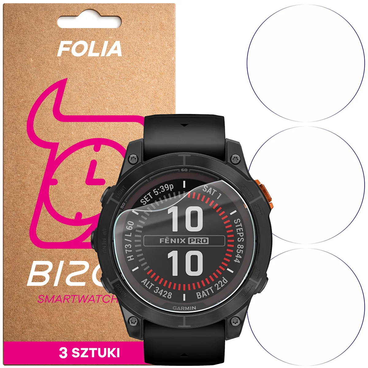 Folia hydrożelowa Bizon Watch Film HydroFlex dla Garmin Fenix 7 Pro