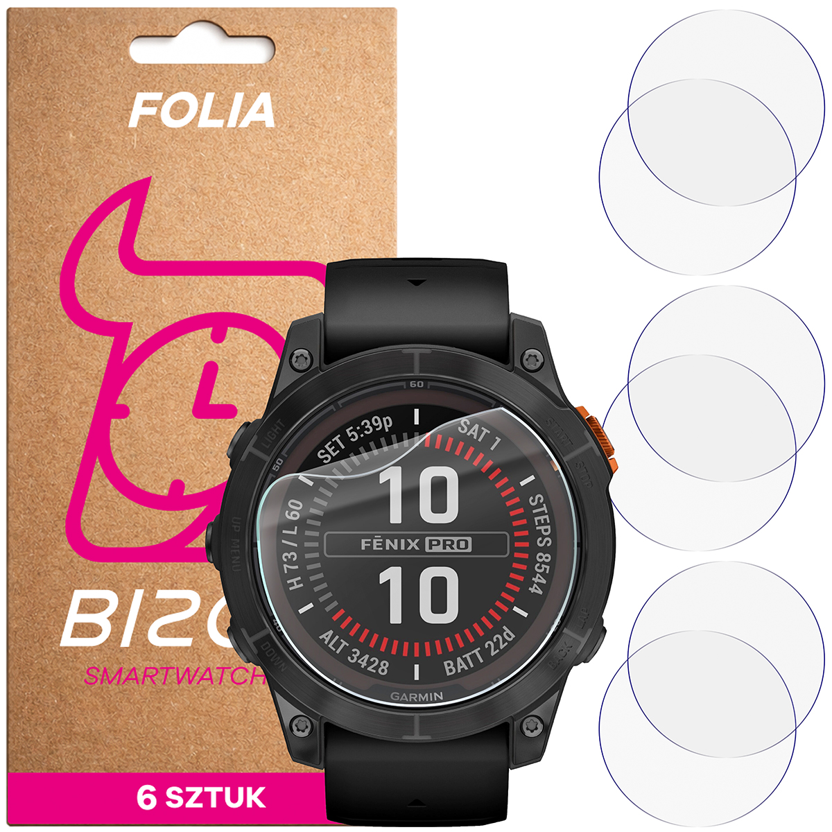 Folia hydrożelowa Bizon Watch Film HydroFlex dla Garmin Fenix 7X Pro