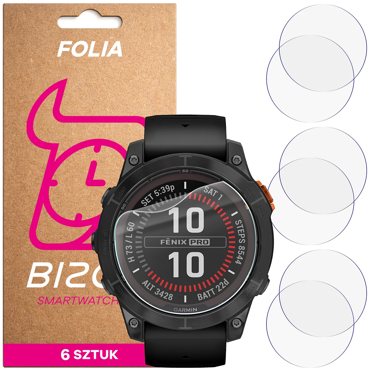 Folia hydrożelowa Bizon Watch Film HydroFlex dla Garmin Fenix 7X Pro