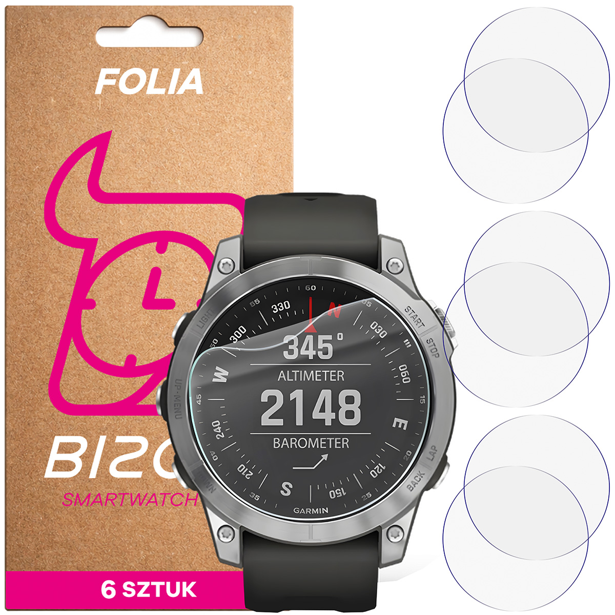 Folia hydrożelowa Bizon Watch Film HydroFlex dla Garmin Fenix 7