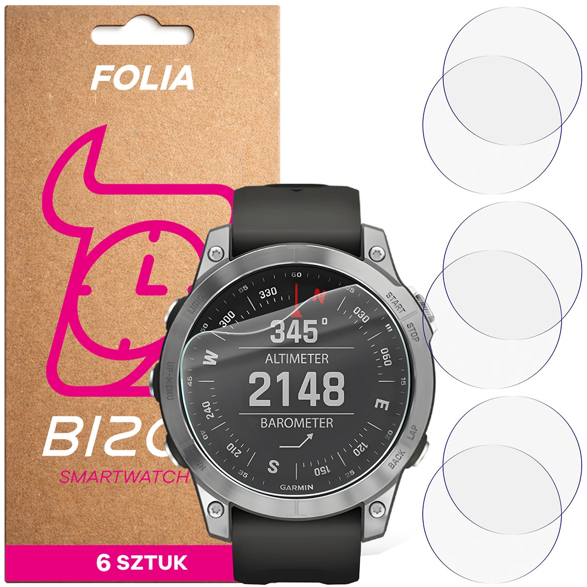 Folia hydrożelowa Bizon Watch Film HydroFlex dla Garmin Fenix 7