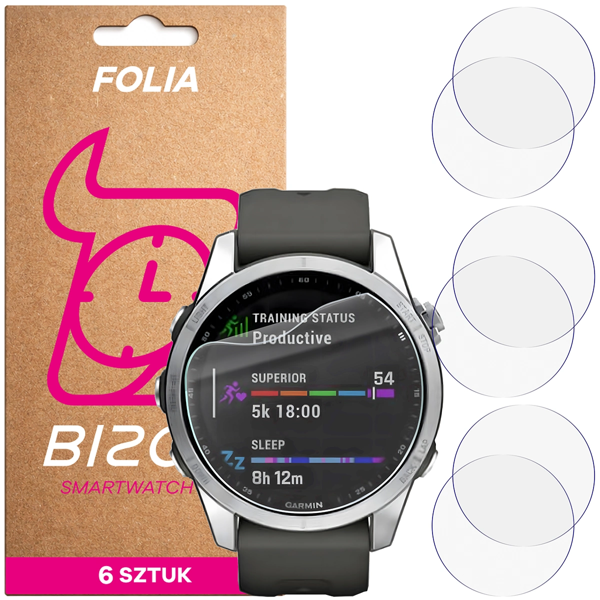 Folia hydrożelowa Bizon Watch Film HydroFlex dla Garmin Fenix 7S