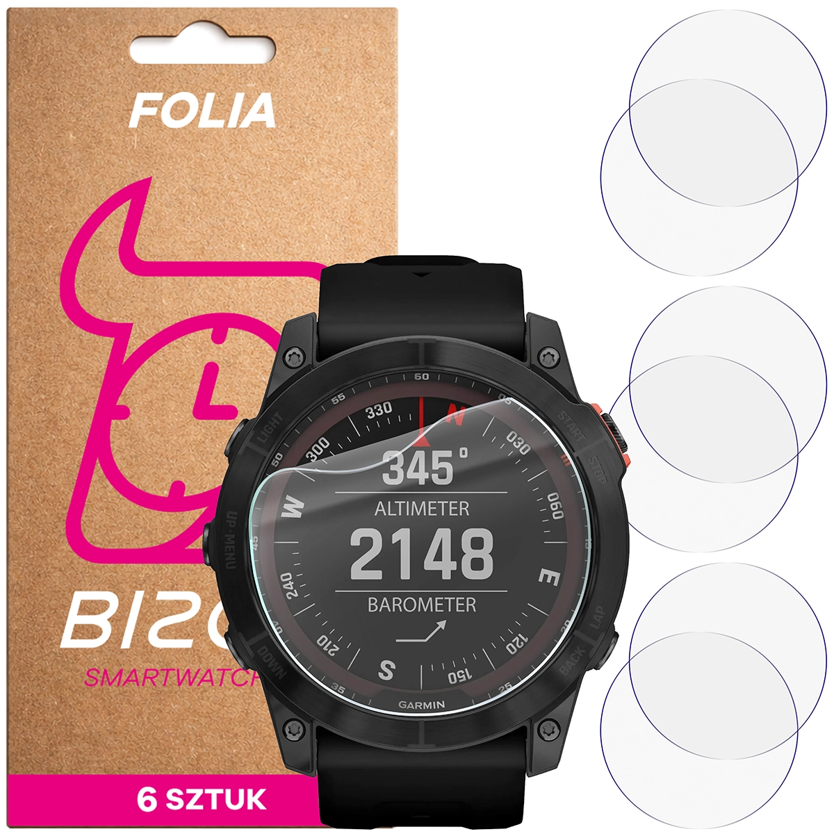 Folia hydrożelowa Bizon Watch Film HydroFlex dla Garmin Fenix 7X