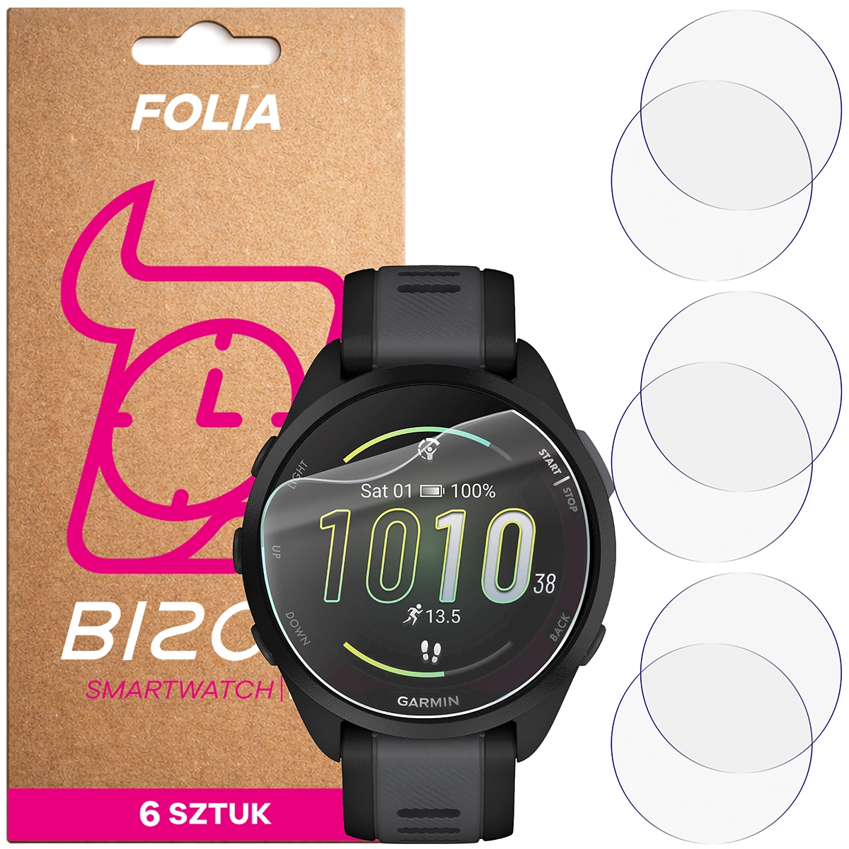 Folia hydrożelowa Bizon Watch Film HydroFlex dla Garmin Forerunner 165