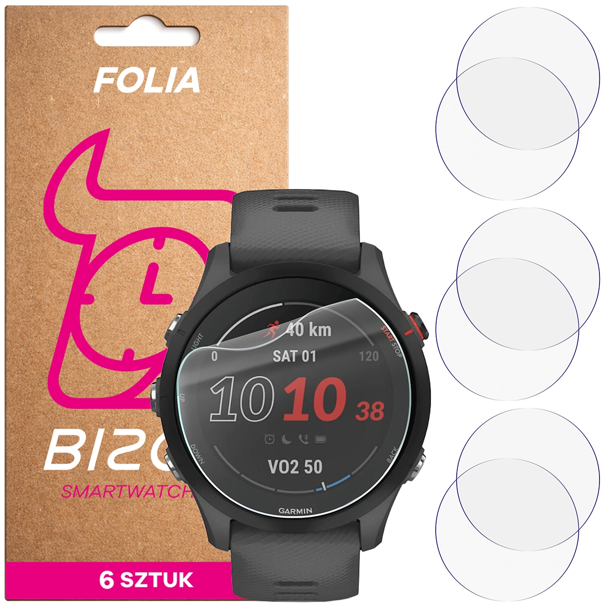 Folia hydrożelowa Bizon Watch Film HydroFlex dla Garmin Forerunner 255