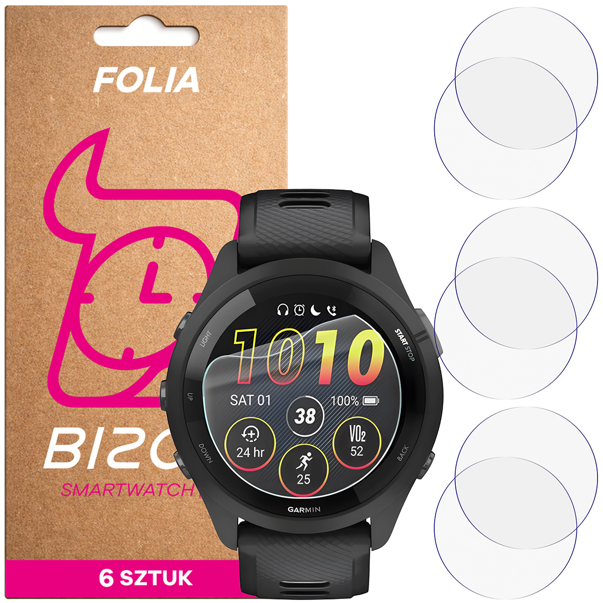 Folia hydrożelowa Bizon Watch Film HydroFlex dla Garmin Forerunner 265