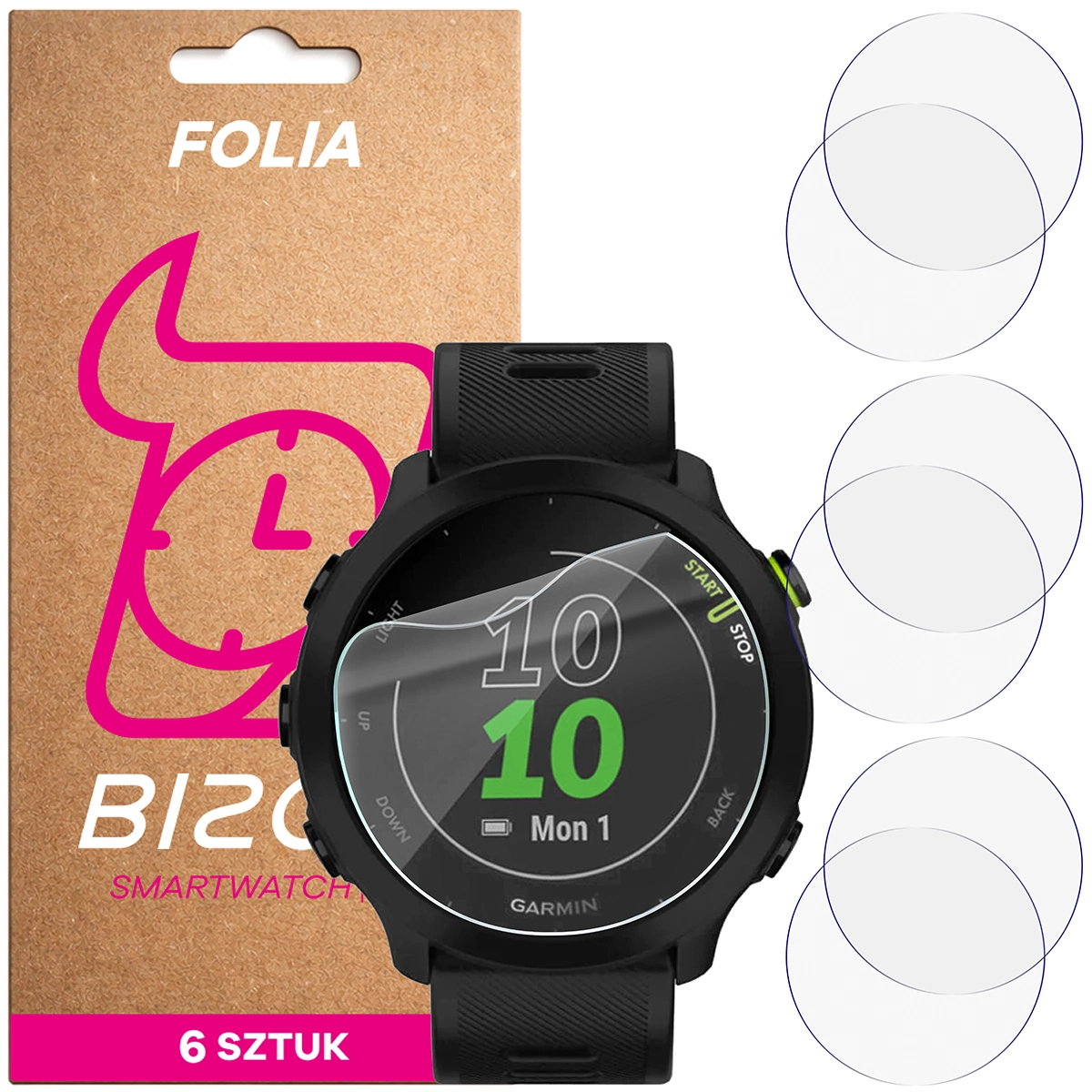 Folia hydrożelowa Bizon Watch Film HydroFlex dla Garmin Forerunner 55